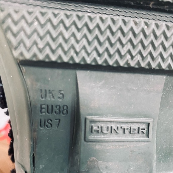 HUNTER ORIGINAL GENUINE SHEARLING & PATENT LEATHER LACE-UP RAIN BOOT Size 7 - Picture 10 of 10